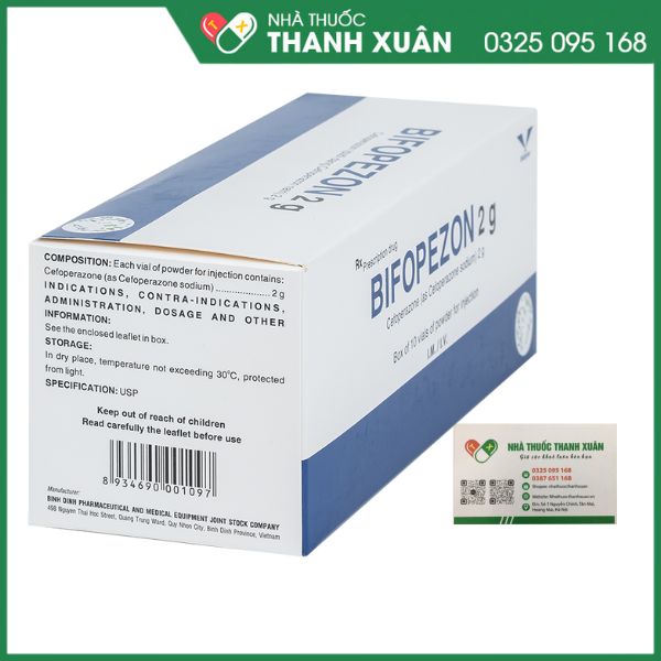 Bifopezon 2g - Điều trị các trường hợp nhiễm khuẩn